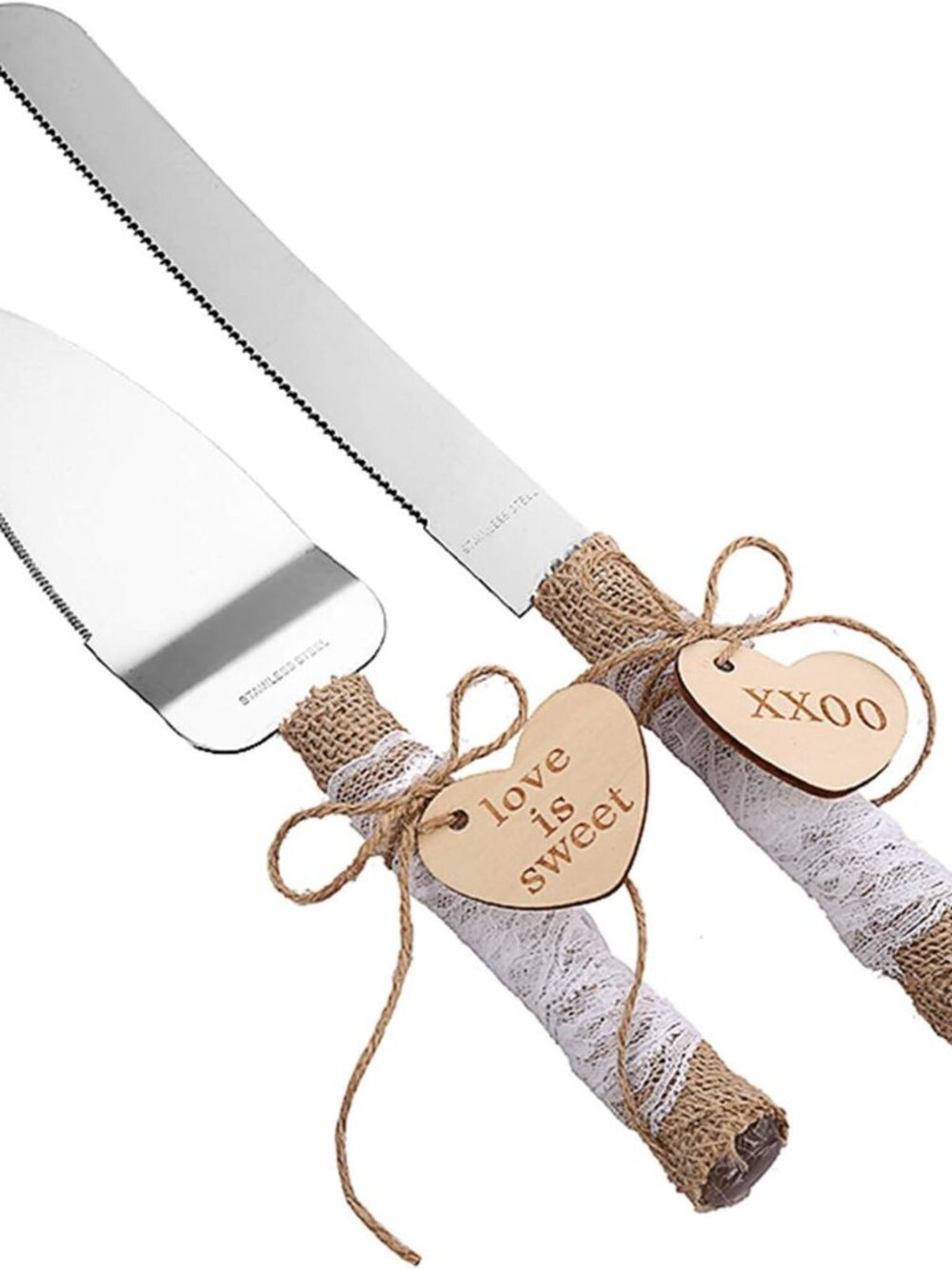 Rustic Wedding Anniversary Decorations Cake Knife And Server Set